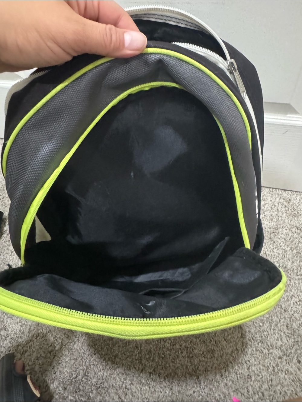 HEAD Tennis Backpack Black Gray Neon Yellow Racquet Sports School Travel - Picture 9 of 12